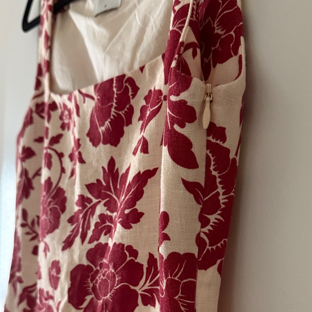 Posse Cream and Red Floral Mini Dress - Picture 4 of 6